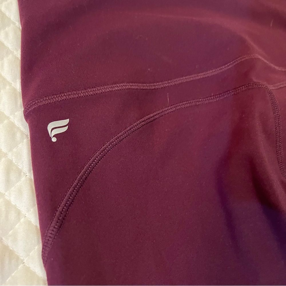 Fabletics Deep Burgundy Leggings - Picture 3 of 12